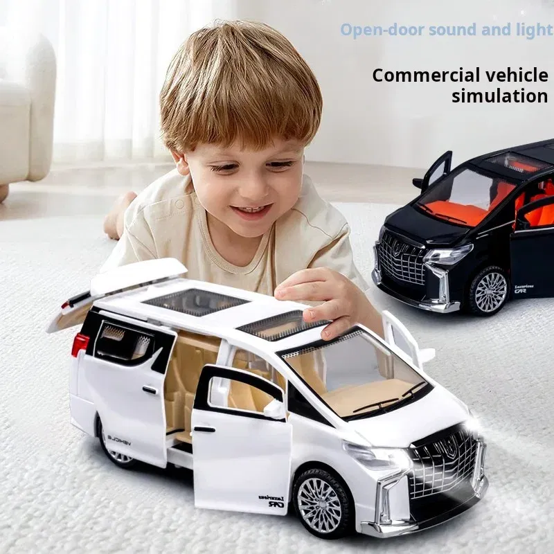 Color: black - Children's Inertia Pull-back Car Toy with Lighting Sound Simulation Commercial Car Model Boy Gift Toy Car Kids Holiday Gift