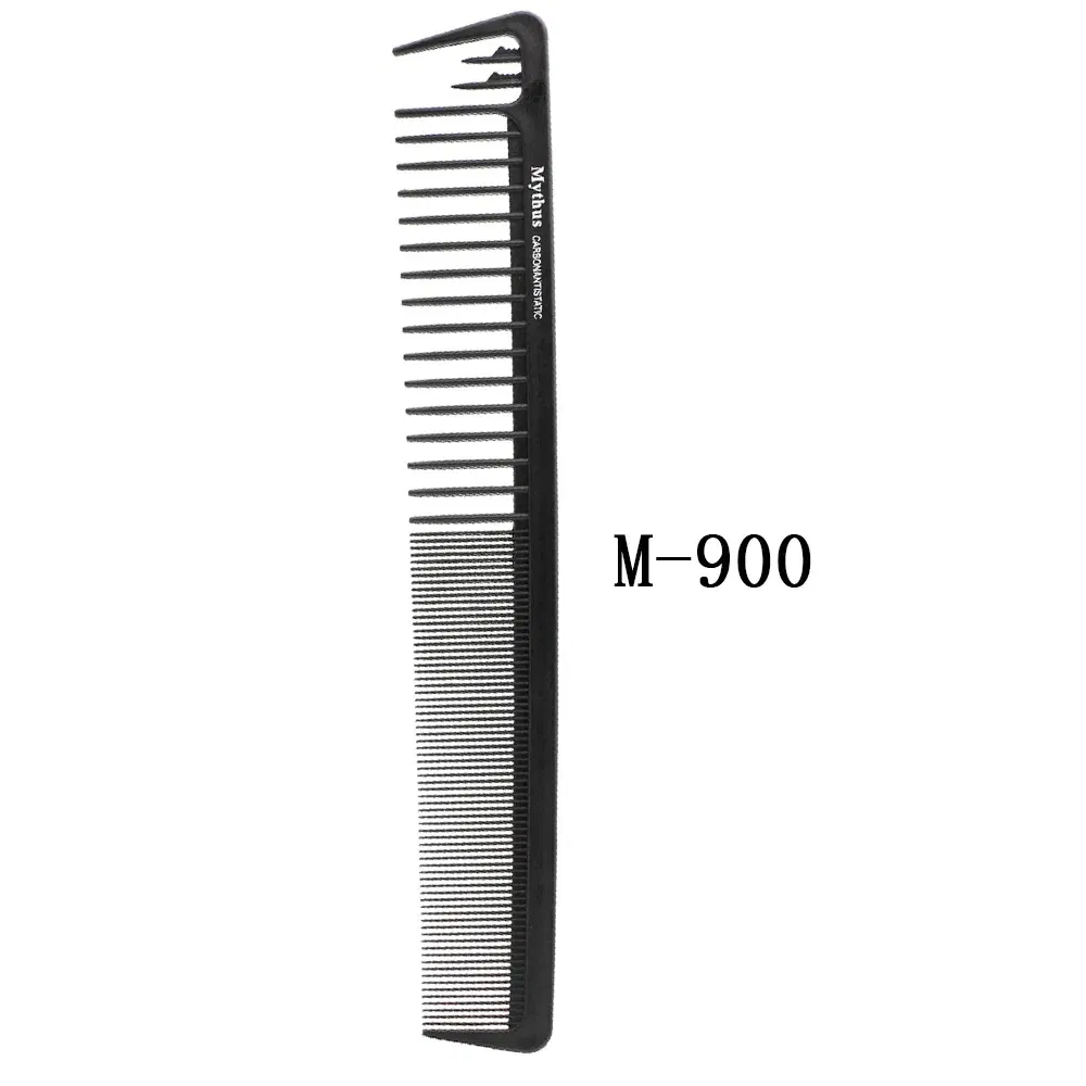 Color: light yellow - Mythus Hairdressing Carbon Comb For Haircut Barber Anti Static White Rat Tail Comb Beauty Professional Hair Styling Tools Comb