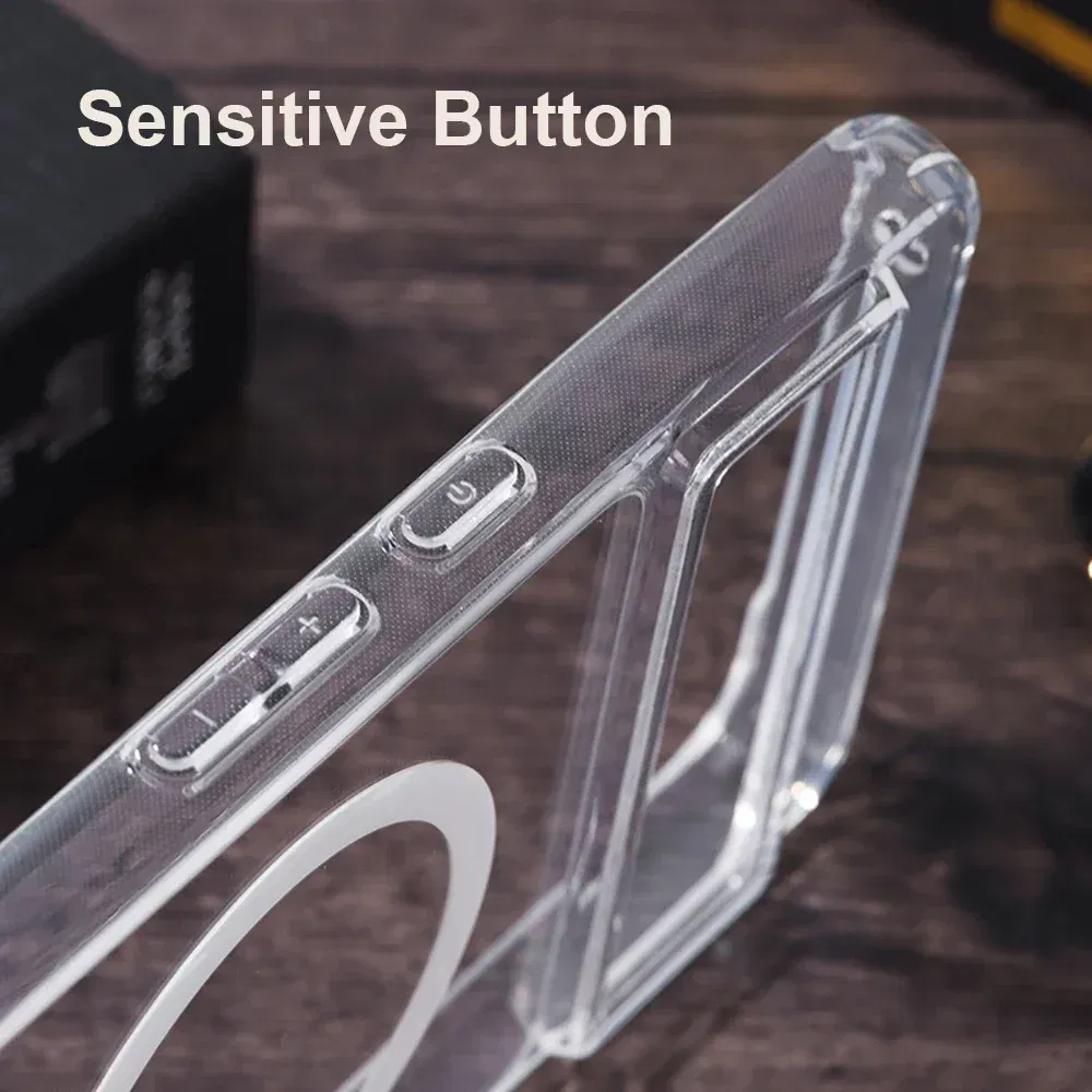 Color: Clear, Material: Denim - Transparent Magnetic for Magsafe Wireless Charge Phone Case for Google Pixel 9 8 Pro XL 7 7A Shockproof Clear Anti-fall Cover