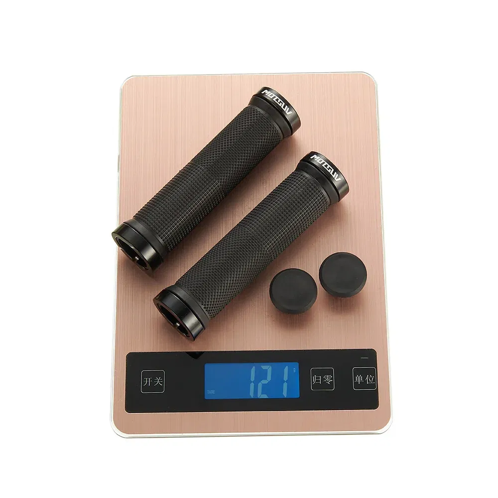 Color: PURPLE - MOTSUV Bicycle Grips MTB Cycling Alluminium Alloy Lockable Handle Grip Anti Slip Grips for MTB Bike Handlebar Bicycle Parts