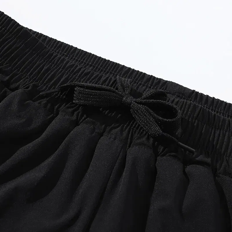 Size: XXL, Color: Black - Summer High Quality Sports Double-layer Breathable Men's Running Fitness Belt Lined With Non-slip Loose Swimming Trunks