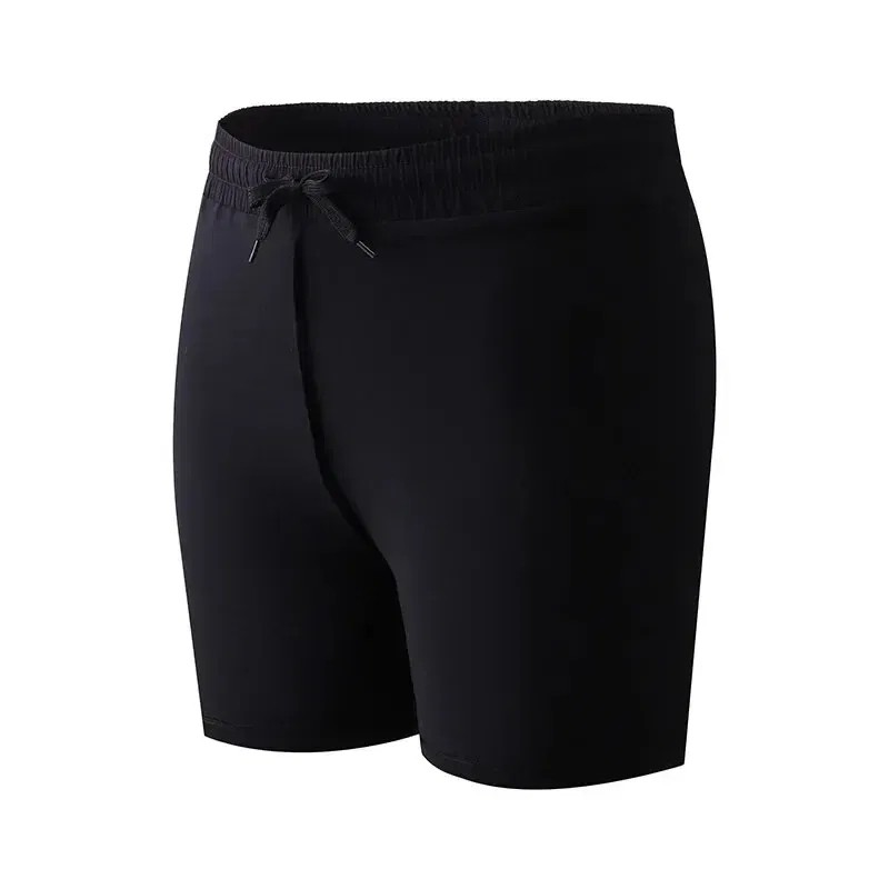 Size: XXL, Color: Black - Summer High Quality Sports Double-layer Breathable Men's Running Fitness Belt Lined With Non-slip Loose Swimming Trunks