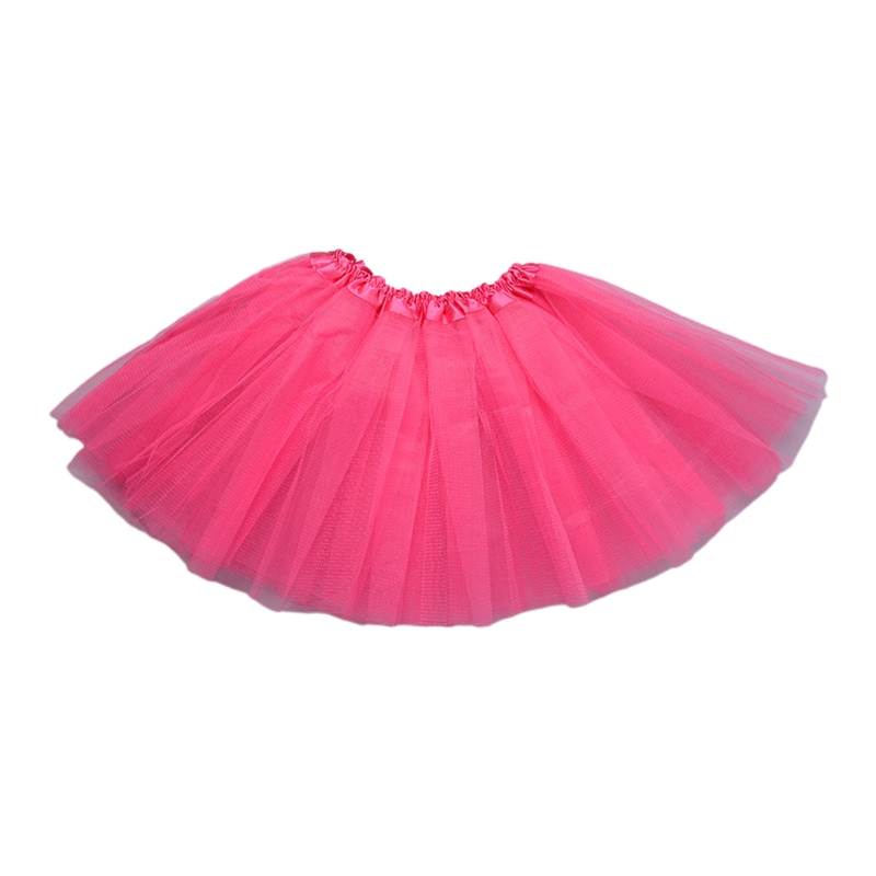 Color: Pink - Children Kids Girls Ballet Skirts Elastic Mesh Tutu Ballerina Dress Gymnastics Dancing Skirt Princess Pettiskirts