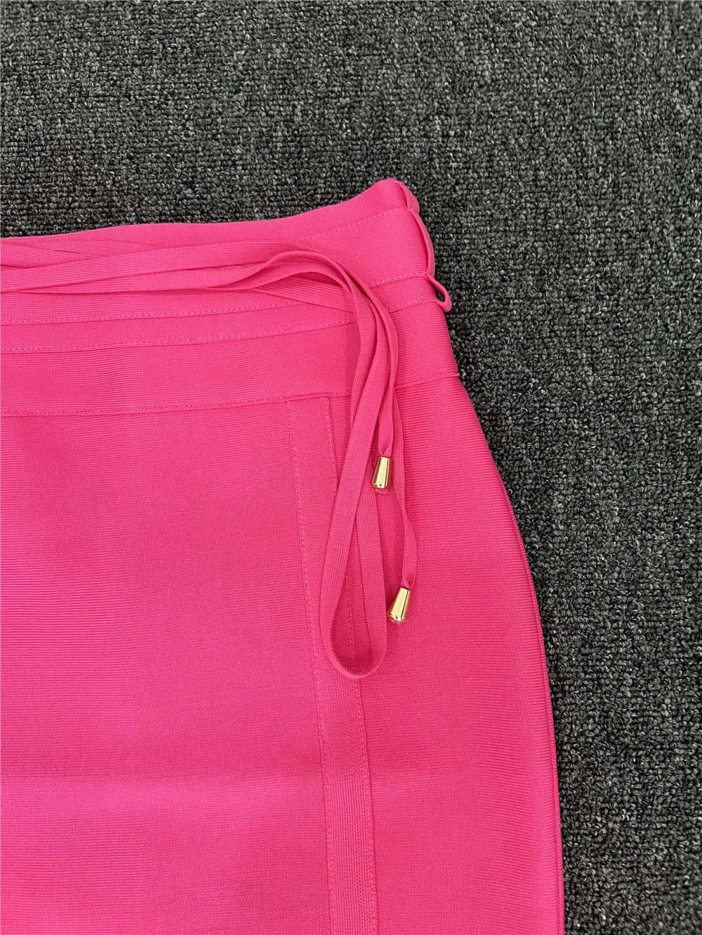 Color: WHITE, Size: S - 4 Colors Women Hot Pink Black White Bodycon Bandage Skirt Designer High Street Party Club Pencil Skirt 55cm