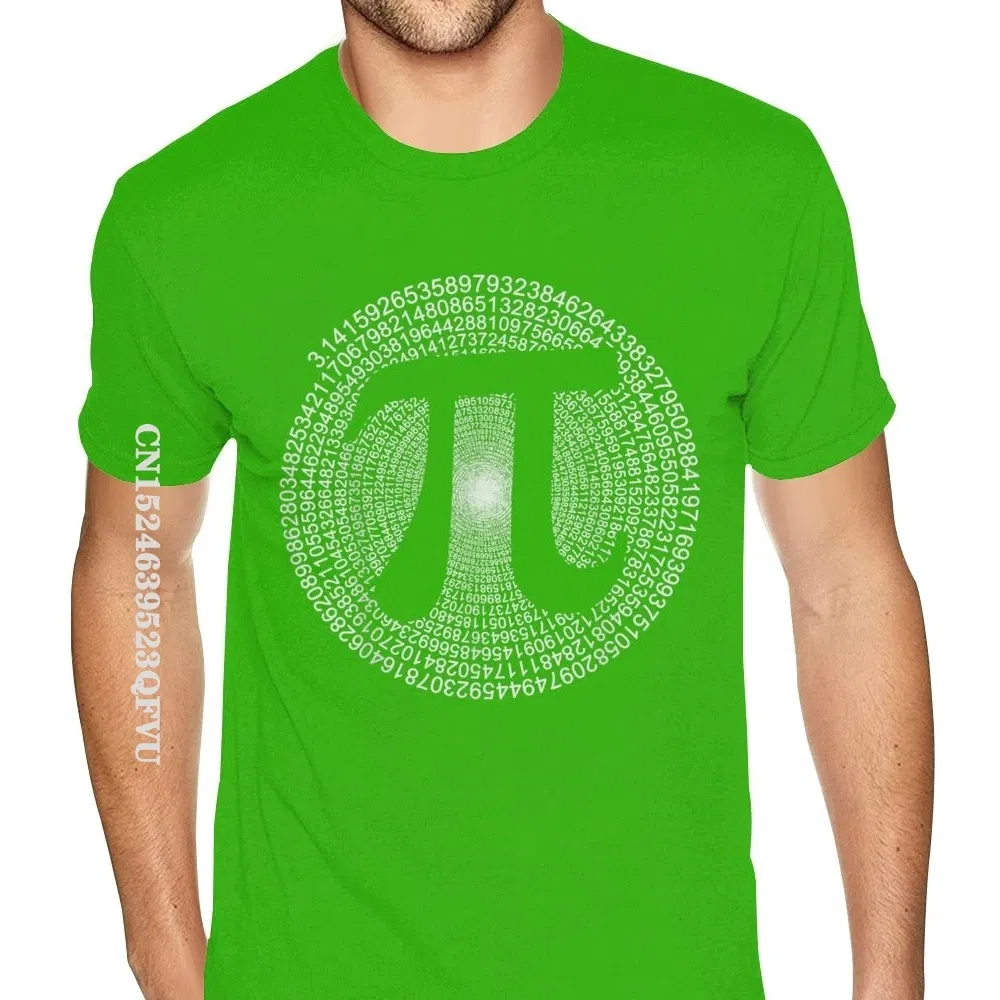 Color: green, Size: XXL - Classic Pi T Shirt 3,14 Pi Number Symbol Math Science Gift Tee Shirts For Men Make Your Own Soft Cotton HipHop Print Tee