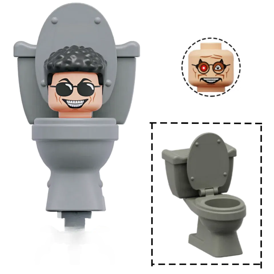 Color: GRAY - Skibidi Toilet Man Building Blocks MOC City KDL818 House Accessories Titan TV Monitor Speakman Figures Toys For Birthday Gift