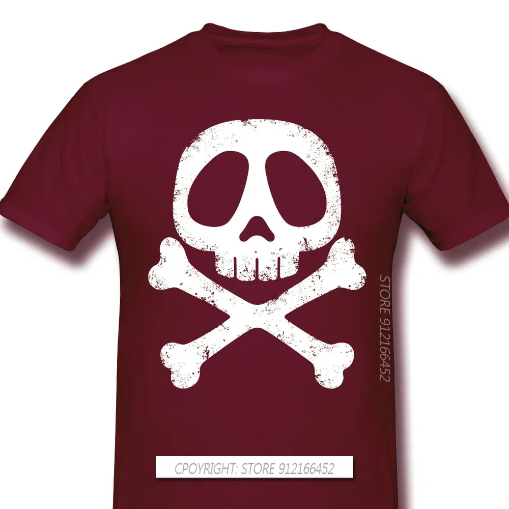 Color: Burgundy, Size: XS?€old?‰ - Cool Black TShirt Space Pirate Captain Harlock Arcadia Kei Yuki Anime Homme T-Shirts Tee Pure Cotton Oversize Short Sleeve