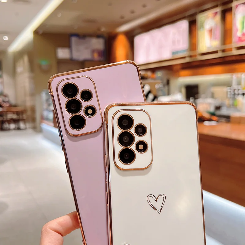 Color: MULTI, Compatible-Phone Models: For iPhone 15 Pro Max, Ships From: CHINA - Electroplating Love Heart Phone Case For Samsung Galaxy S25 S24 Ultra S23 S22 A13 A14 A52 A53 Protect Lens Shockproof Back Cover