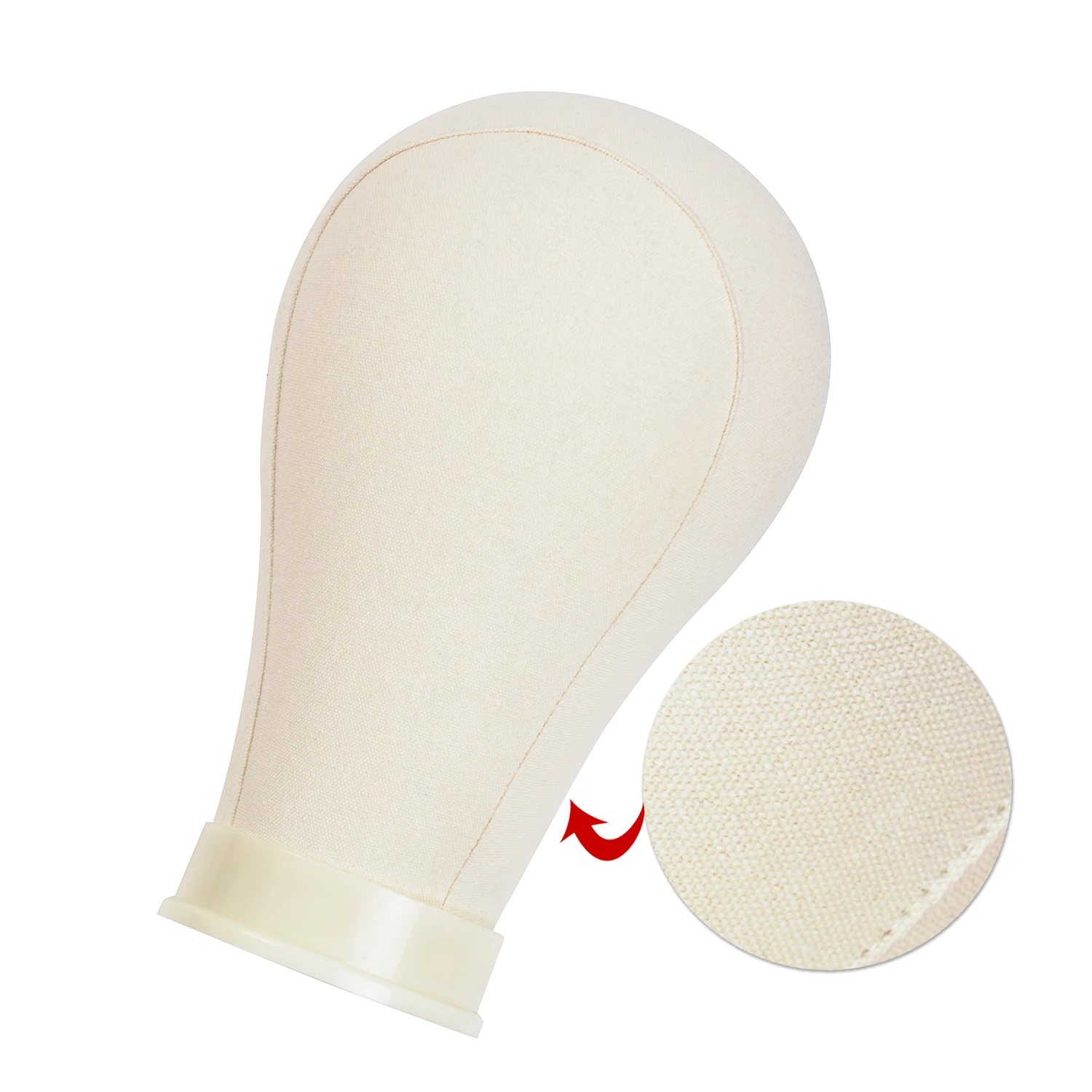 Color: Beige - Canvas Block Head Set with Wig Head Stand Table Clamp for Making Wigs Mannequin Head Wig Accessories ?»?