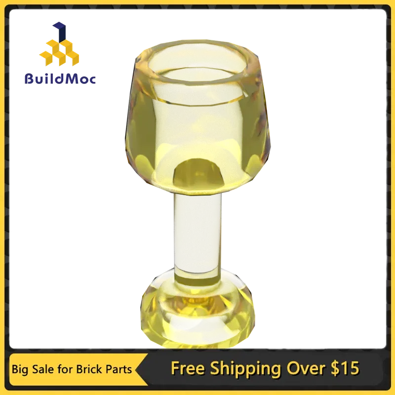 Color: wood - 10Pcs MOC Parts 33061 Utensil Equipment Goblet Large Compatible Bricks DIY Assmble Building Blocks Particle Kid Brain Toy Gift