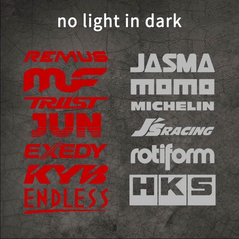 Color: Black - 15CM Motorcycle stickers Random 15pcs Racing Sponsor Set Cool Reflective Car Vinyl Decal for JDM EDM Race Turbo Drift - 61Styles