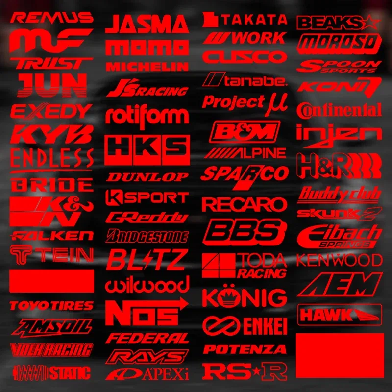 Color: Black - 15CM Motorcycle stickers Random 15pcs Racing Sponsor Set Cool Reflective Car Vinyl Decal for JDM EDM Race Turbo Drift - 61Styles