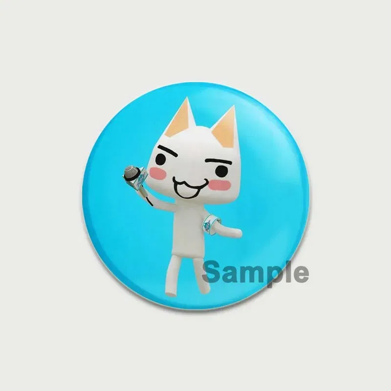 Color: plum, Size: S - 58/44/32MM Cartoon Funny Toro Inoue Cat Pins Tinplate Badge DIY Custom Brooch for Fans Collection Gifts Decorative Clothes Hats