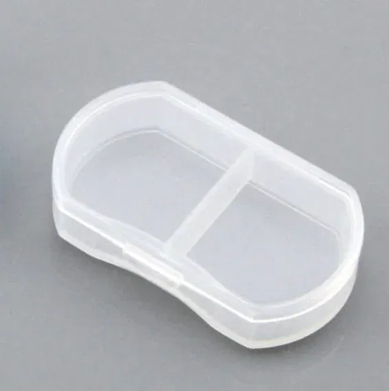 Color: WHITE - 2-cell Mini Portable Small Pill Box Ultra-small Pill Box Plastic Storage Box Dustproof Storage Box