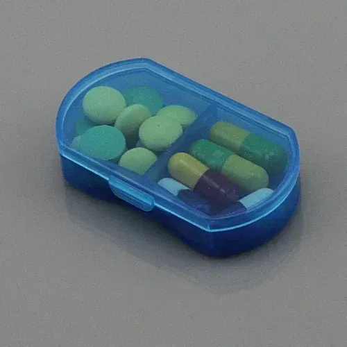 Color: WHITE - 2-cell Mini Portable Small Pill Box Ultra-small Pill Box Plastic Storage Box Dustproof Storage Box
