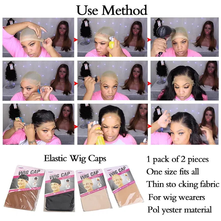 Color: Silver - 1/2/3Packs Wig Cap Stocking Stretch Stocking Wig Caps For Making Wigs Caps Hairnets Stretch Elastic Wig Weaving Cap Brown Black