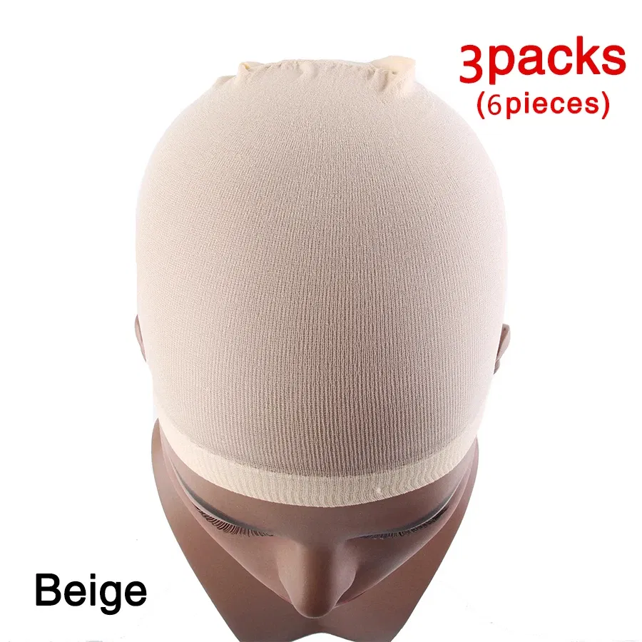 Color: Silver - 1/2/3Packs Wig Cap Stocking Stretch Stocking Wig Caps For Making Wigs Caps Hairnets Stretch Elastic Wig Weaving Cap Brown Black