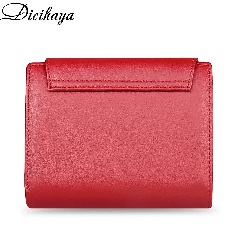 Color: Gold - Genuine Leather Women Wallet Coin Purse For Girls Female Small Portomonee Lady Purse Money Bag Card Holder for Women Mini Clutch
