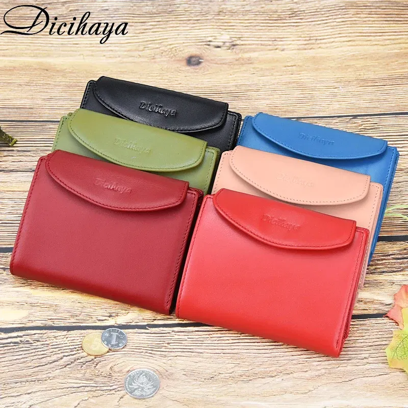 Color: Gold - Genuine Leather Women Wallet Coin Purse For Girls Female Small Portomonee Lady Purse Money Bag Card Holder for Women Mini Clutch