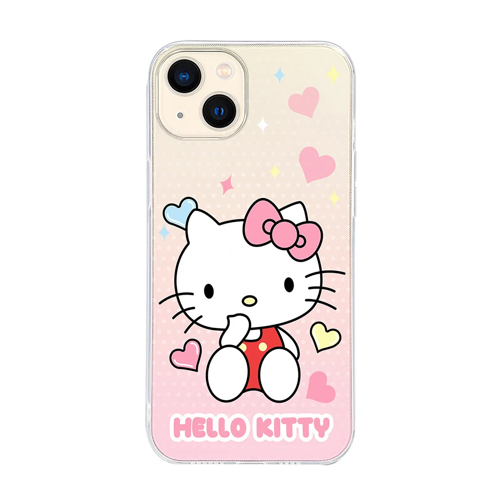 Color: Blue, Material: Vinyl - Miniso Sanrio Collaboration Hello Kitty Phone Case For iPhone 15 14 13 11 12 16 Pro Max Plus X XR XS Girl Silicone Phone Case
