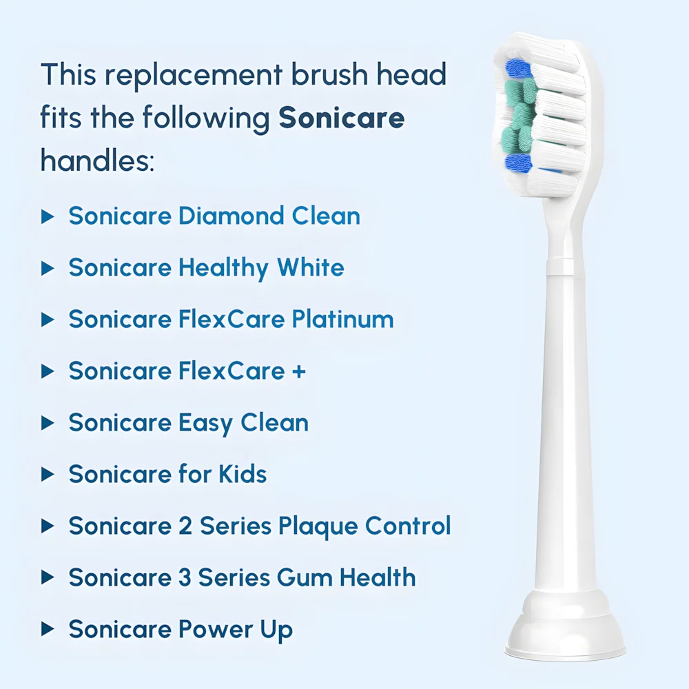 Color: Ivory - Replacement Toothbrush Heads Compatible with Philips Sonicare Electric Toothbrush Brush Head 1100 2100 4100 5100 5300 6100 7500