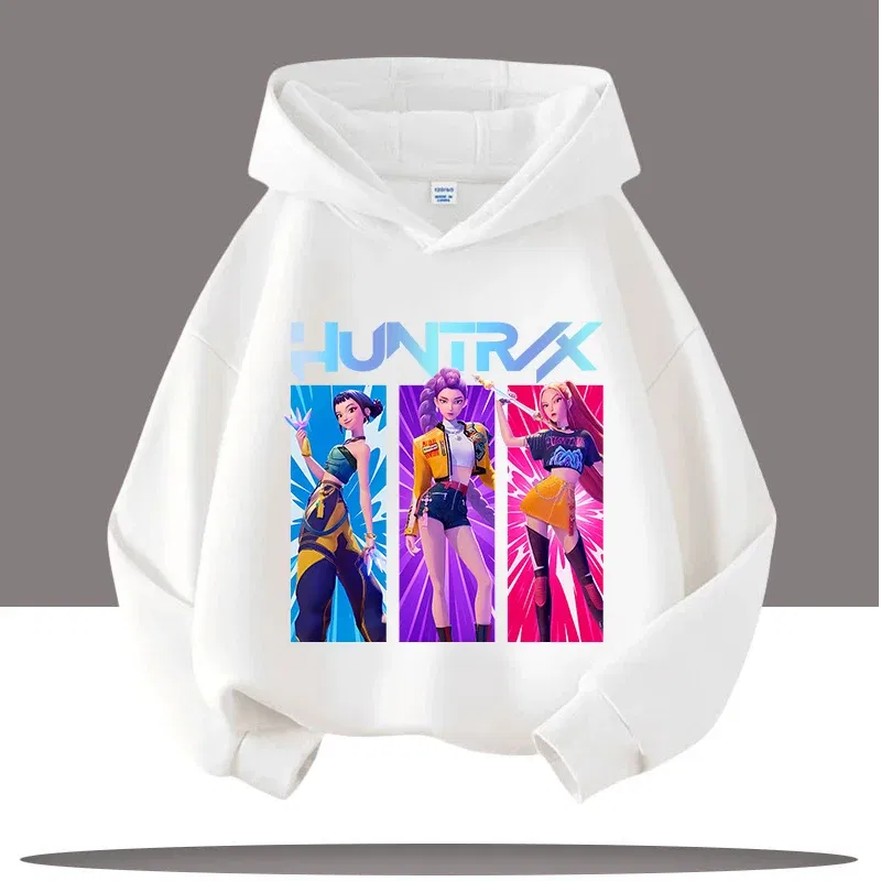 Color: Beige, Kid Size: 7 - Y2K KPop Demon Hunters Hoodies Teenage Girls Boys Rumi KPop Demon Hunters Hoody Autumn Casual Long Sleeve Children's Clothing