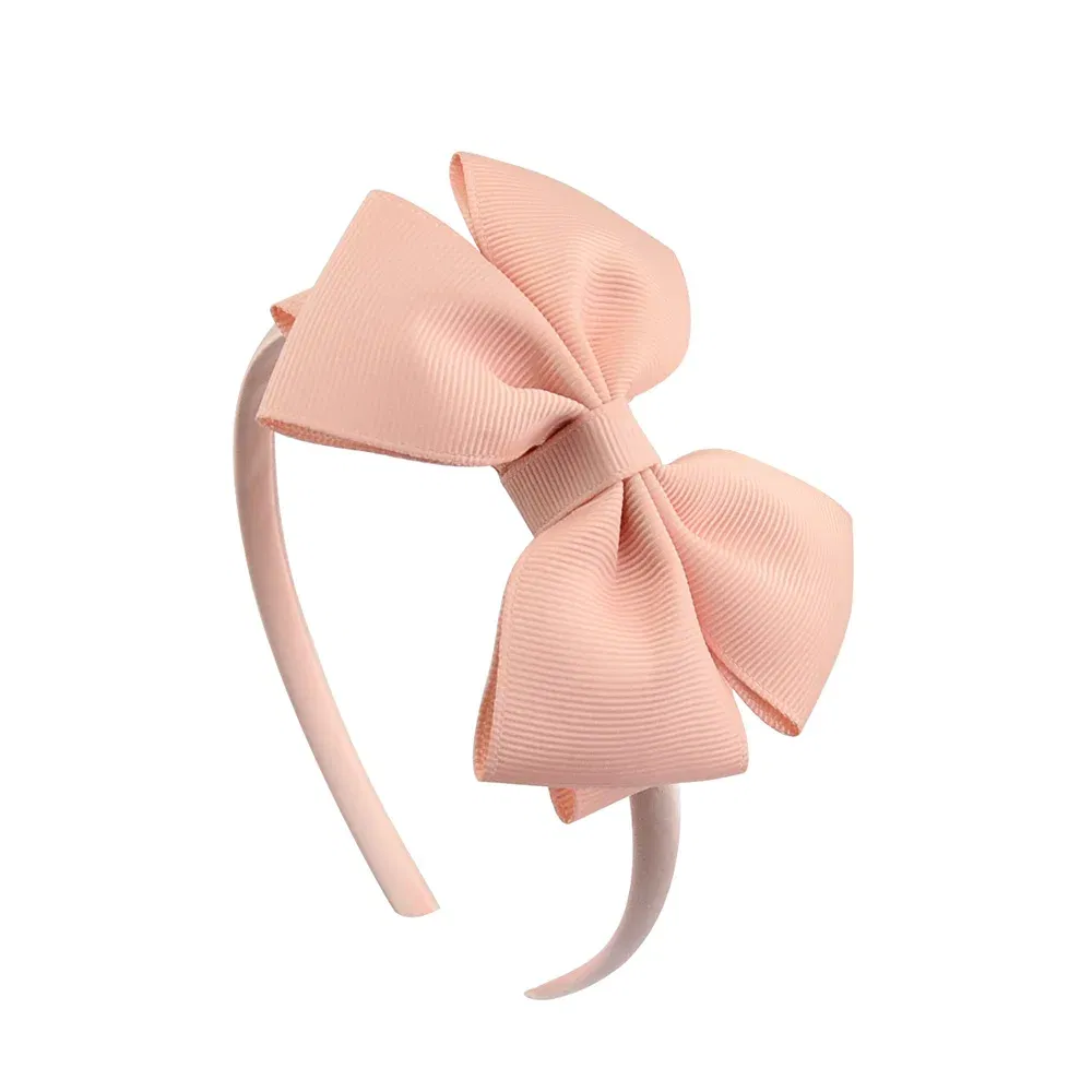 Color: SKY BLUE - 1 Piece Ribbon Handmade Hair Bows Hairbands for Baby Girls 20 Colors Cute Bowknot Solid Headband Headwear Baby Hair Accessories