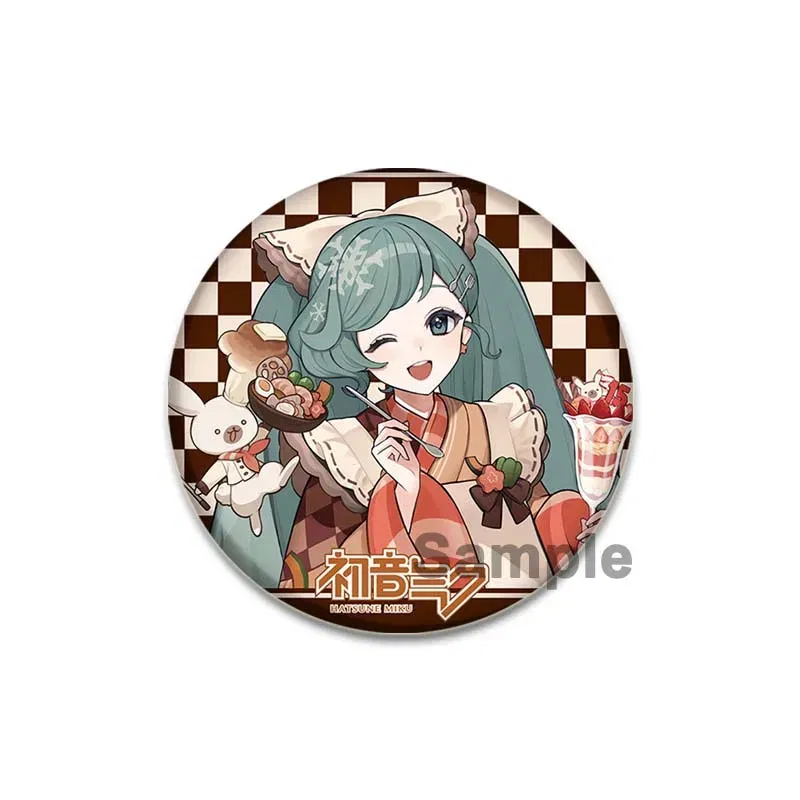 Color: Multi-Colored, Size: S - 58/44/32mm Miku Anime Round Pins Cartoon Badges Cosplay Handmade Tinplate Brooch on Backpack Clothes Chest Ornament Gifts