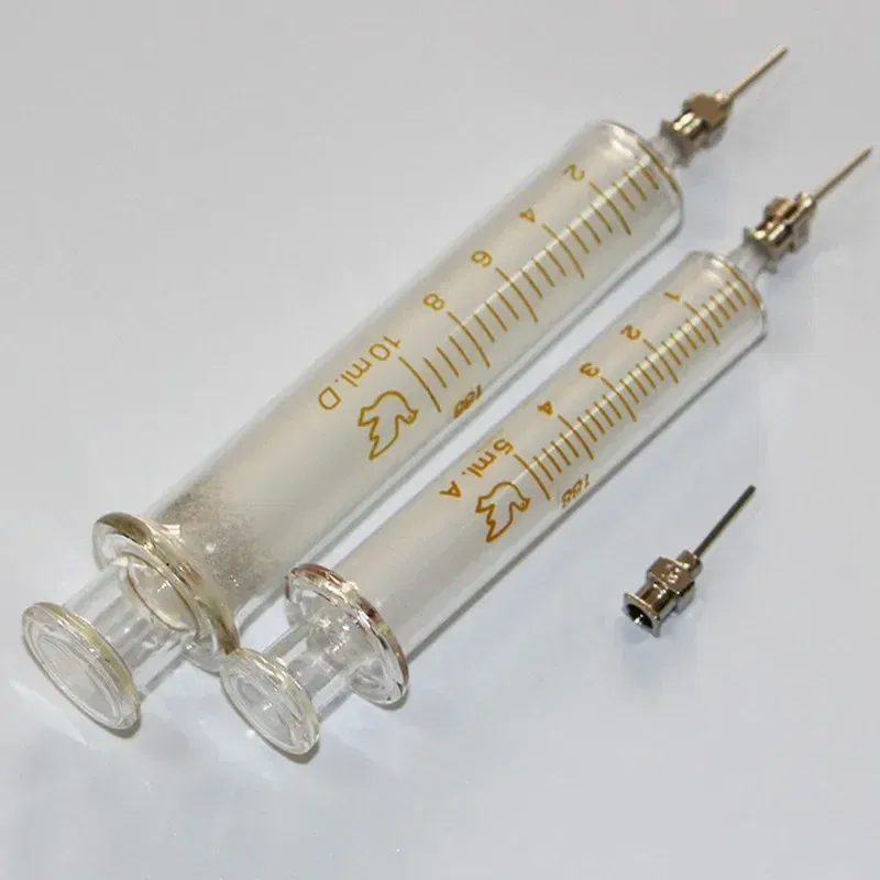 Color: Silver - Glass Syringe 1ML 2ML 5ml 10ml 20ml 30ml Syringe Metal Needle Welding Oil Container Glass Push Rod Mobile Phone Repair Tools