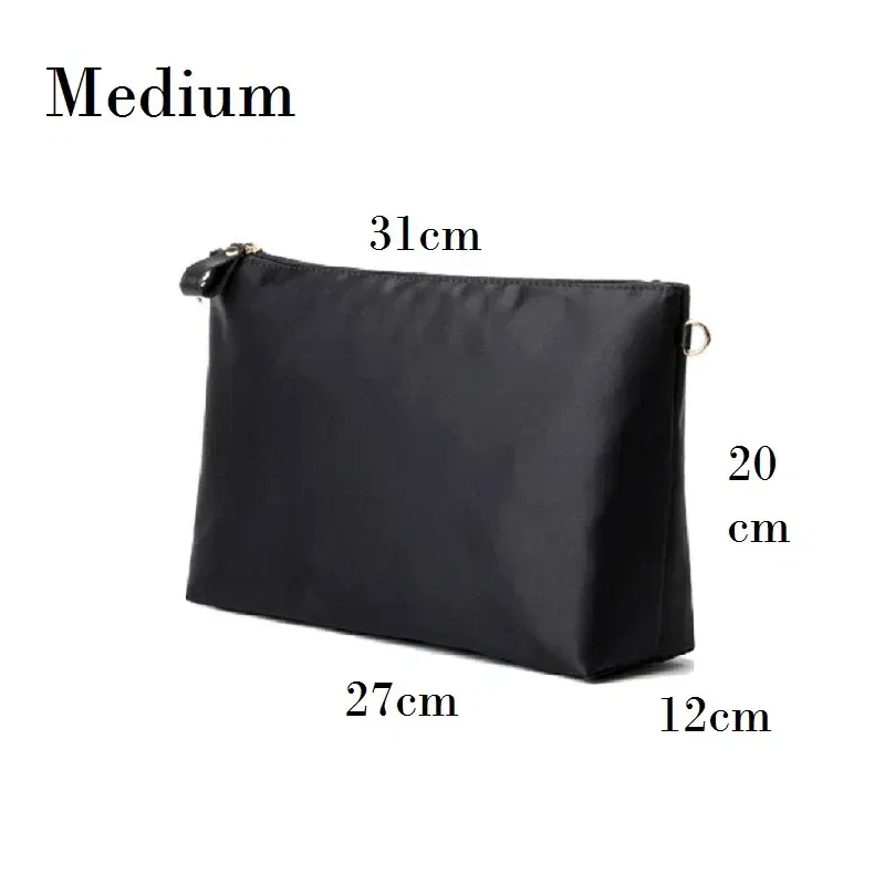 Color: GRAY - Nylon Organizer Insert Bag Women Nylon Travel Insert  Travel Makeup Bag Traveling Multi-functional Makeup Insert Bags