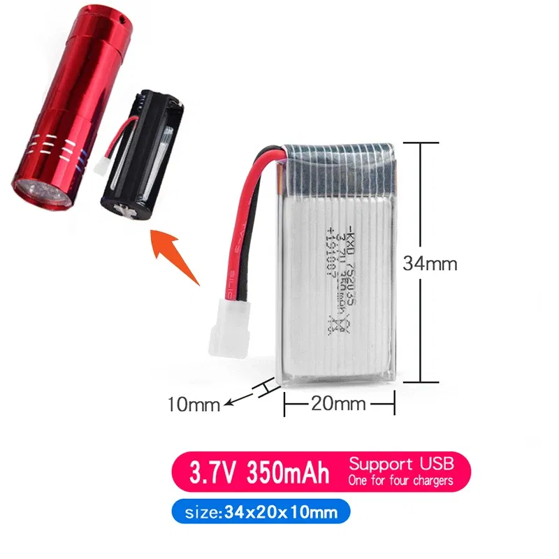 Color: green - Suitable For Remote Control Aircraft 3.7V 500mAh 300mAh 250mAh 160mAh RC Aircraft Rechargeable Liion Battery