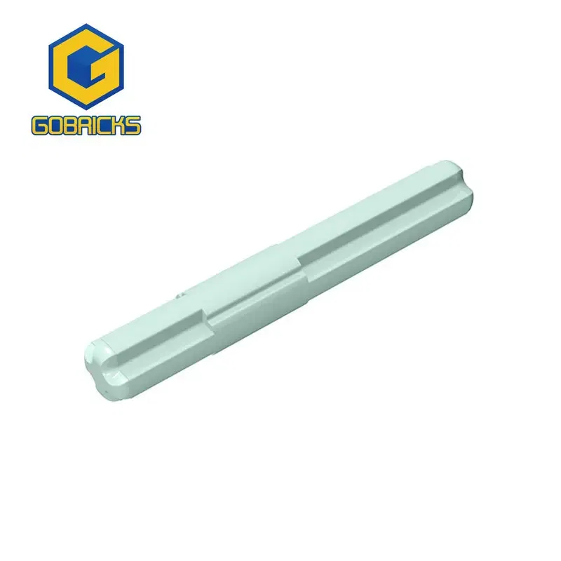 Color: light yellow - Gobricks 10PCS Bricks Plate 2 x 4 Technical, Axle 4 with Center Stop compatible with 99008 toys Assembles Building Blocks