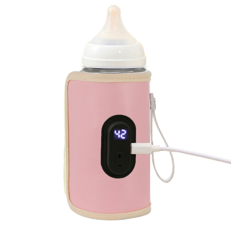 Color: Green - Nursing Bottle Heater USB Charging Heating Sleeve Milk Warmer 20 Temperature