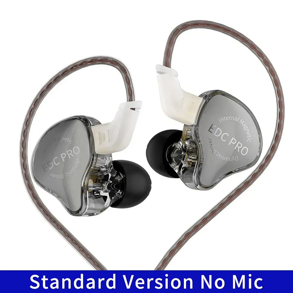 Color: WHITE - KZ EDC PRO upgraded high-quality dynamic HIFI in ear interchangeable cable wired motion noise cancelling headphones