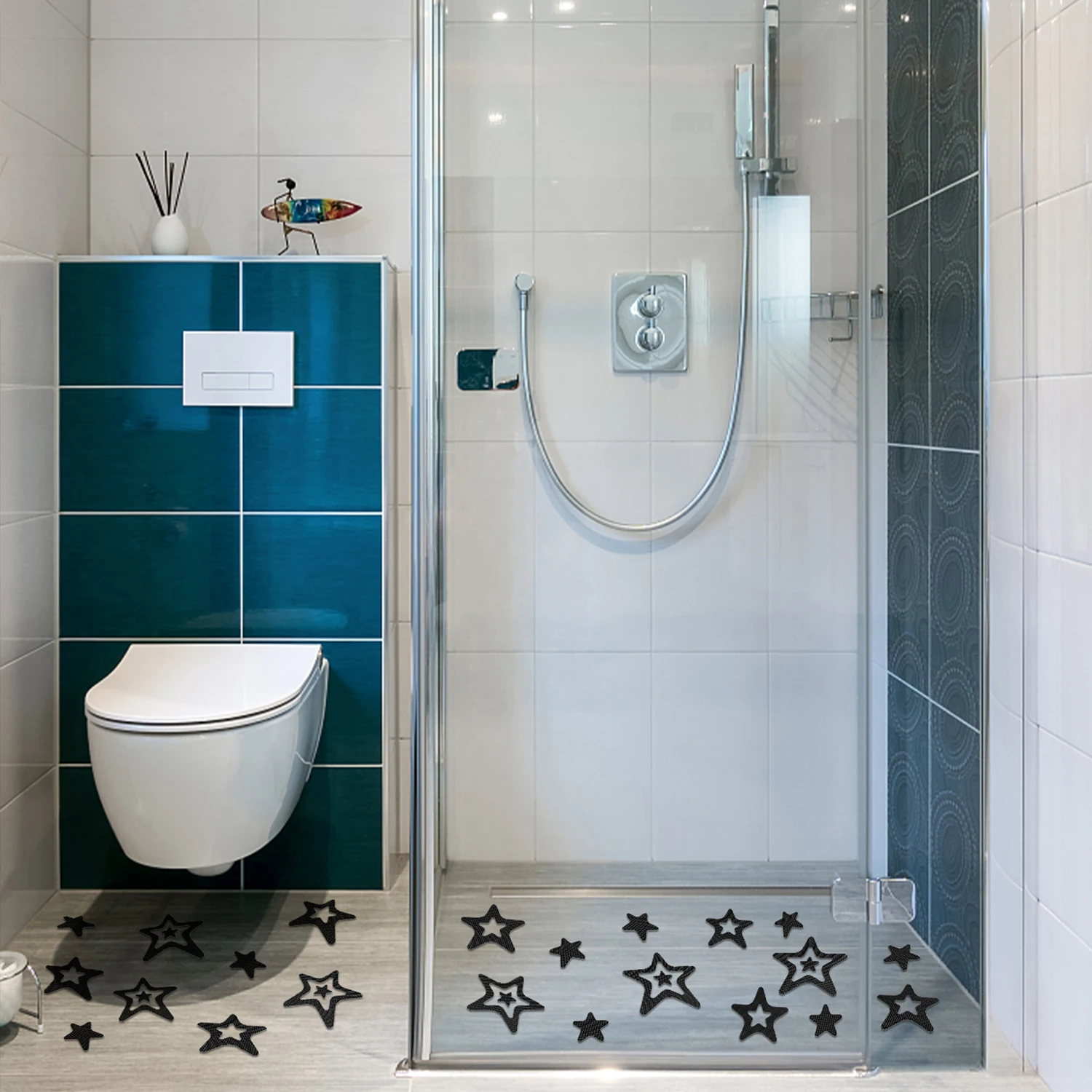 Color: Blue, Ships From: CHINA, Specification: 1700MMx2400MM - 30PCS PEVA Shower Room Staircase Floor Shoe Sole Anti-slip Tape, Safety Full Stop Slide Pad Bathroom Bathtub Anti-skid Stickers