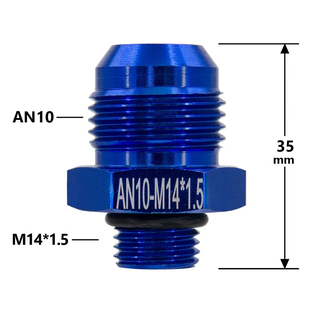 Color: Yellow - Universal Aluminum Alloy AN6 8 10 12 To AN To M16x1.5 M18x1.5 Metric Fuel Hose Adapter Pipe Thread Fitting CAR OIL COOLER SYSTEM