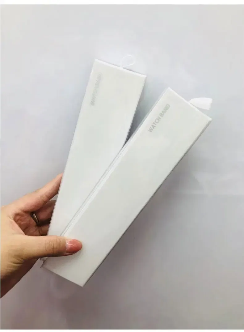 Color: WHITE, Ships From: CHINA - Simple Portable Strap Box Case for Apple Watch Band Paper Pack Box 38/40/42/44MM for Series Leather Silicone Nylon Milanese Band