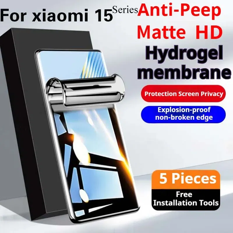 Bundle: 3 Pieces, Material: High Definition, Compatibility by Model: Xiaomi 15s pro - Xiaomi15T Matte Hydrogel Film For Xiaomi 15TPro Privacy Screen Protector Xiaomi 15SPro Blue Light Soft HD Anti Peeping Mi15Ultra