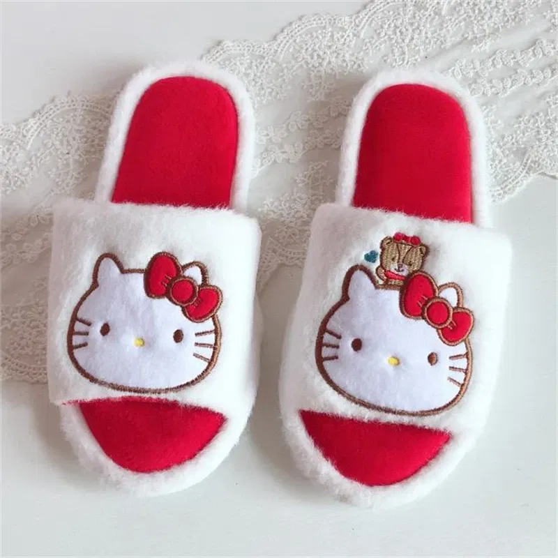 Color: Lake Blue, Shoe Size: 39 - Kawaii Peep Toe Slippers Girl Cute Indoor Shoes Open Toes Home Slippers Casual Lolita Flat Non-slip Purple Pink Japanese Style