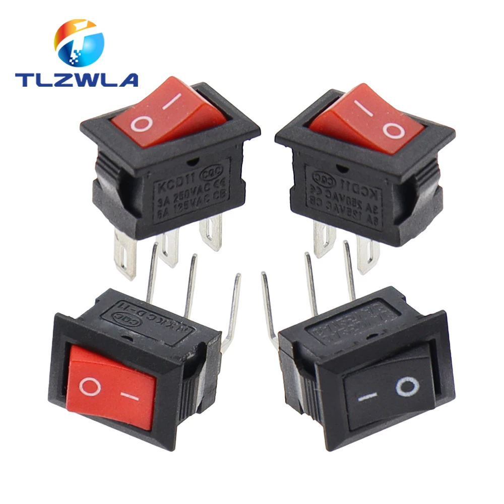 Color: MULTI, Size: 3XL - 5/10PCS KCD11 Rocker Switch 10*15mm Mini Push Button Switch ON-OFF / ON-OFF-ON 2 Pins / 3 Pins 3A 250VAC / 6A 125VAC 10x15mm