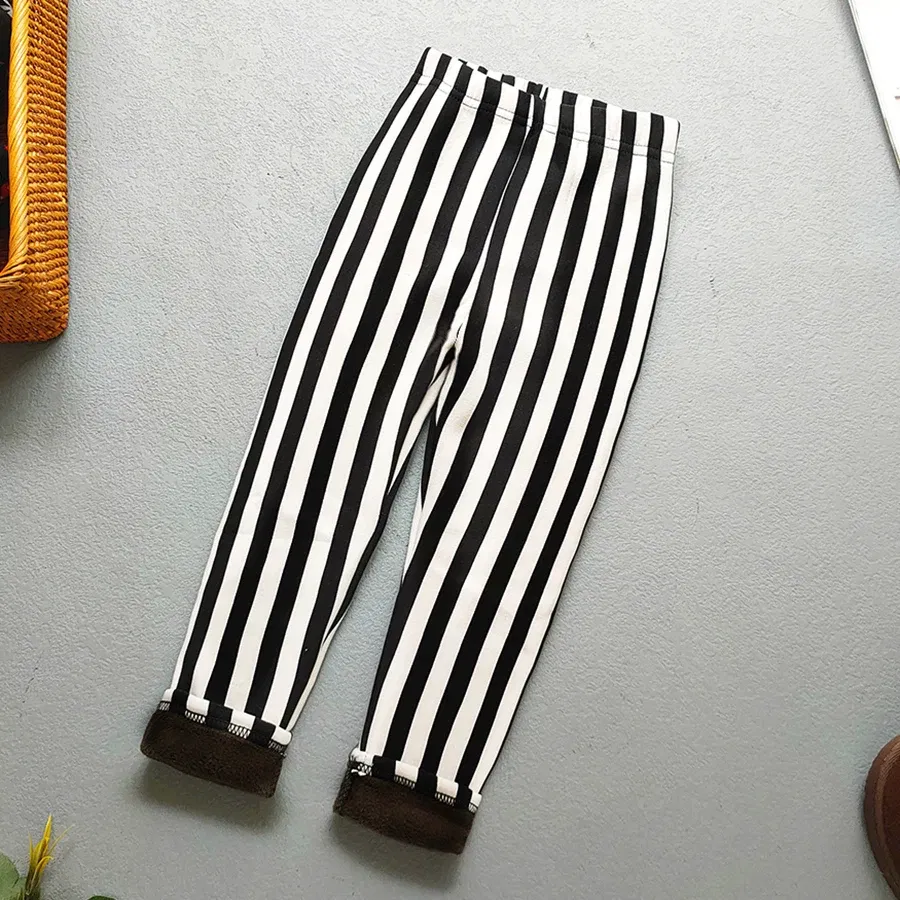 Color: WHITE, Kid Size: 11 - Autumn Winter Print Flowers Thick Warm Kids Toddler Baby Girls Leggings Children's Pants