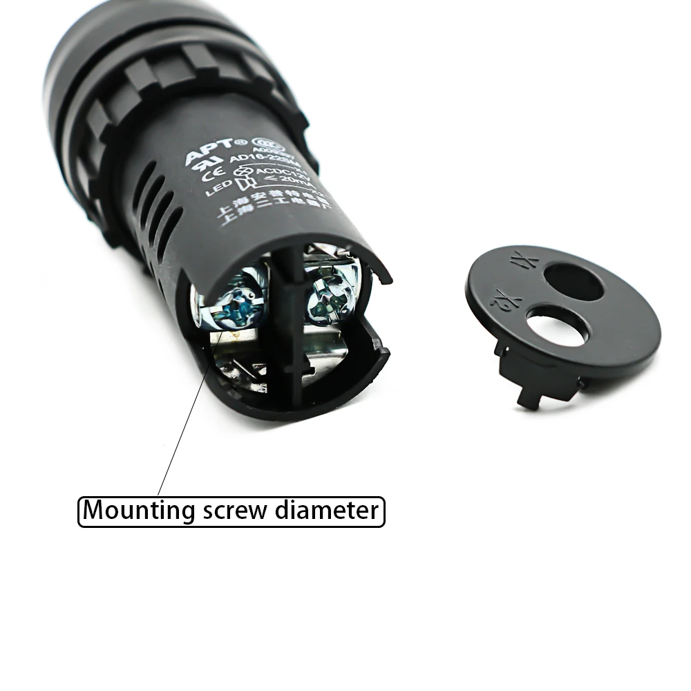 Color: Brown - AD16-22SM 22mm Panel Diameter AC 12V 24V 110V 220V Flash Signal Light Red LED Active Buzzer Beep Alarm Indicator Green Yellow