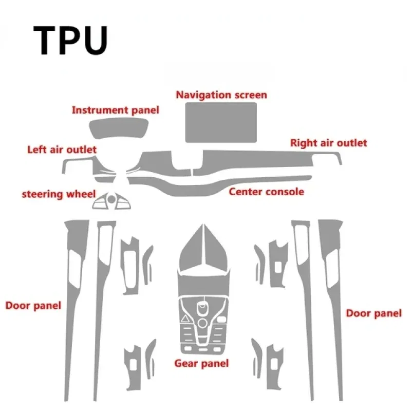Color Name: Black - For BYD Song Plus DMI EV 2021-2022 Car Center Console Navigation Instrument Screen Transparent TPU Protective Film Car Interior