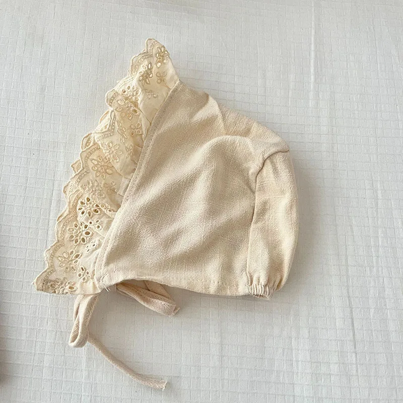 Color: black, Ships From: CHINA, Kid Size: 24M - MILANCEL New Spring Baby Bodysuit Toddler Embroidered Lace Jumpsuit with Hat Girls Outwear 2PCS