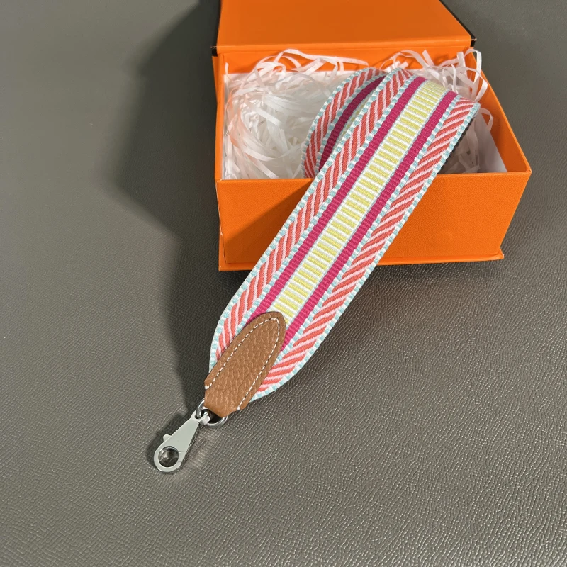 Color: Pink, Size: 3/8" - Herbag Evelyn Replacement Shoulder Strap Gold Togo Cowhide Woven Canvas 5cm Wide Hand-Sewn