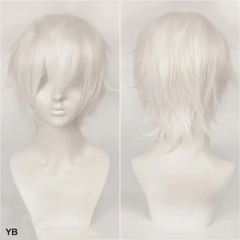 Color: Blue, Stretched Length: 12inches - Unisex Short Bob Cosplay Wig with Bangs | Blonde Purple Gray Color | Halloween Party Lolita Costume Wig