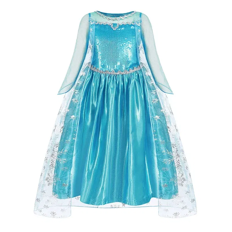 Kid Size: 2T, Color: Coffee - Disney Kids Cosplay Elsa Anna Princess Dress Girls Mesh Ball Gown Halloween Carnival Birthday Clothes  Snow Queen Frozen Costume