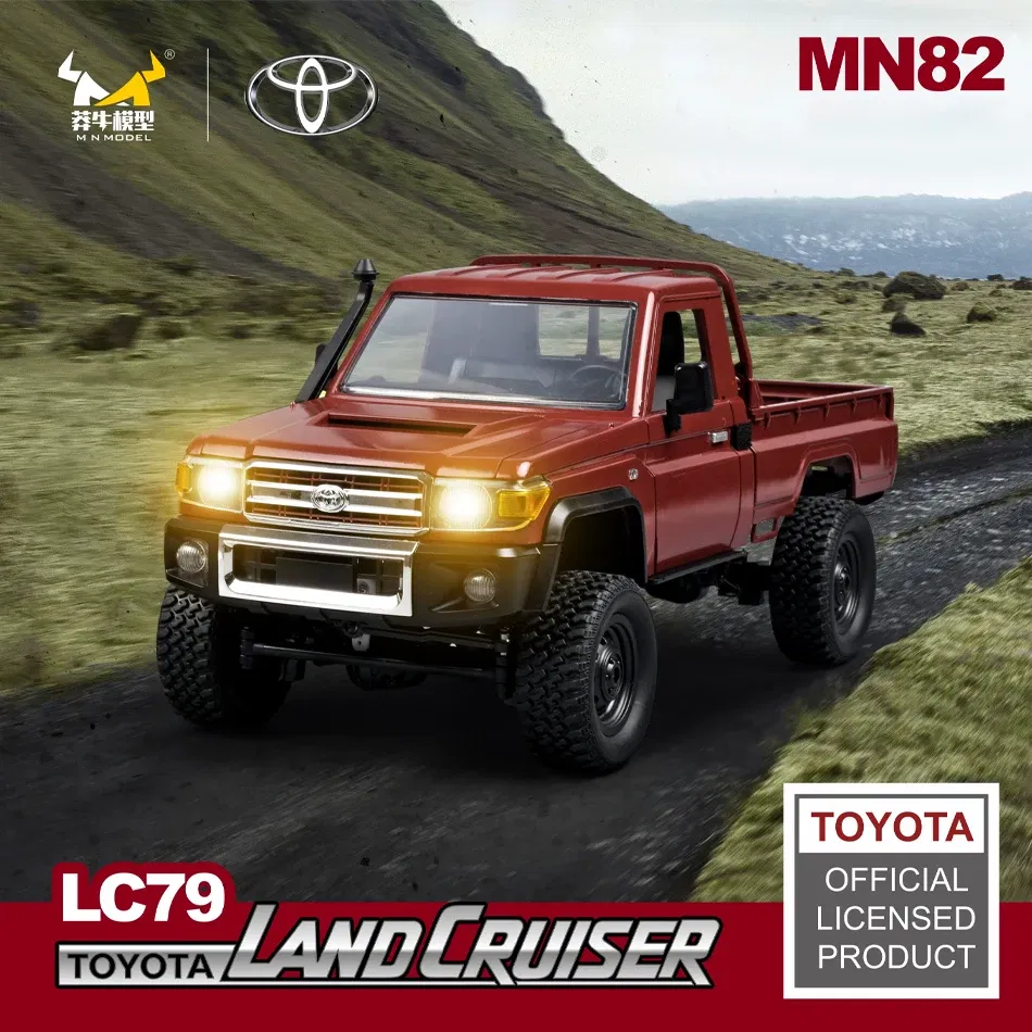 Color: Red - MN MODEL 1/12 4X4 Remote Control Diving Off-road Car Retro LC79 Truck Climbing All Terrain Vehicle Rock Crawler Toy for Adult