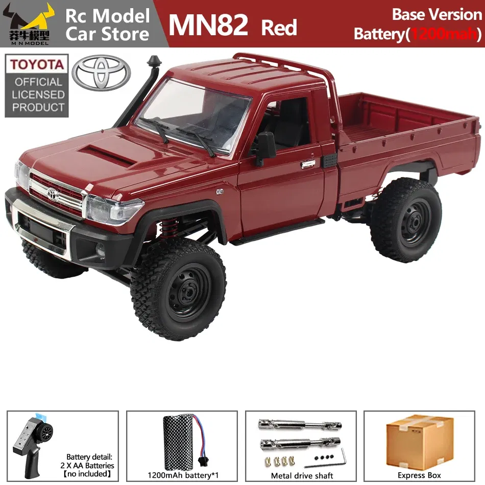 Color: Red - MN MODEL 1/12 4X4 Remote Control Diving Off-road Car Retro LC79 Truck Climbing All Terrain Vehicle Rock Crawler Toy for Adult