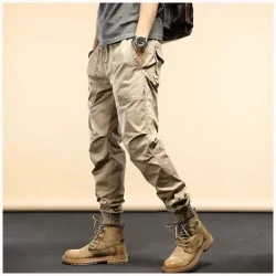 2023 Spring Men's Slim Cargo Biker Pants